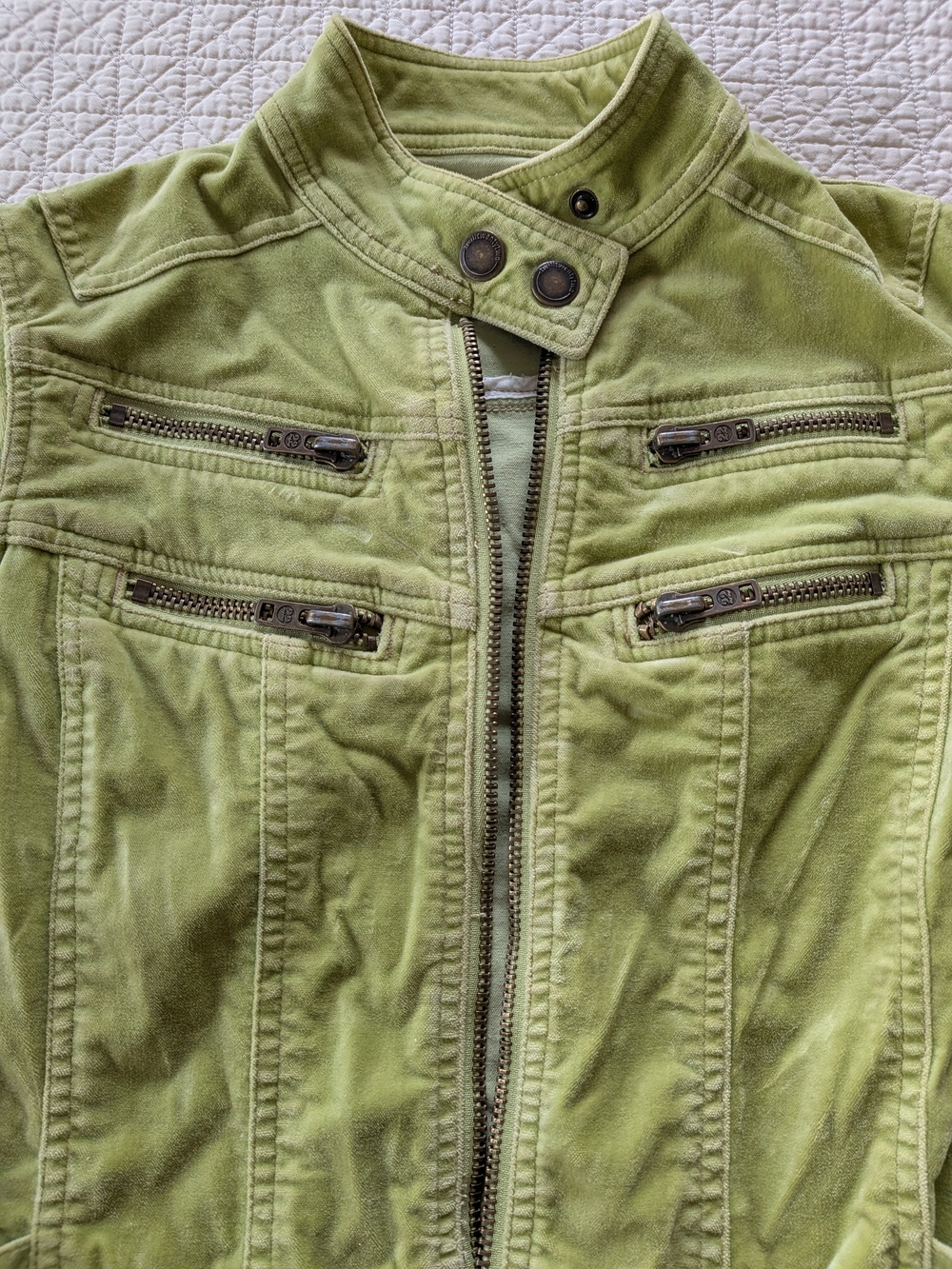 Vintage Twill Twenty Two Green Zip-Up Utility Jacket